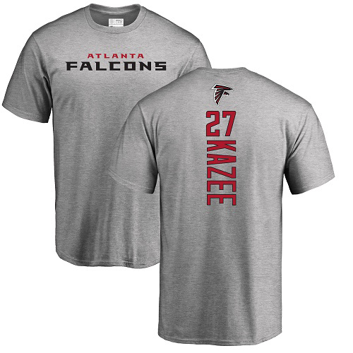 Atlanta Falcons Men Ash Damontae Kazee Backer NFL Football #27 T Shirt->nfl t-shirts->Sports Accessory